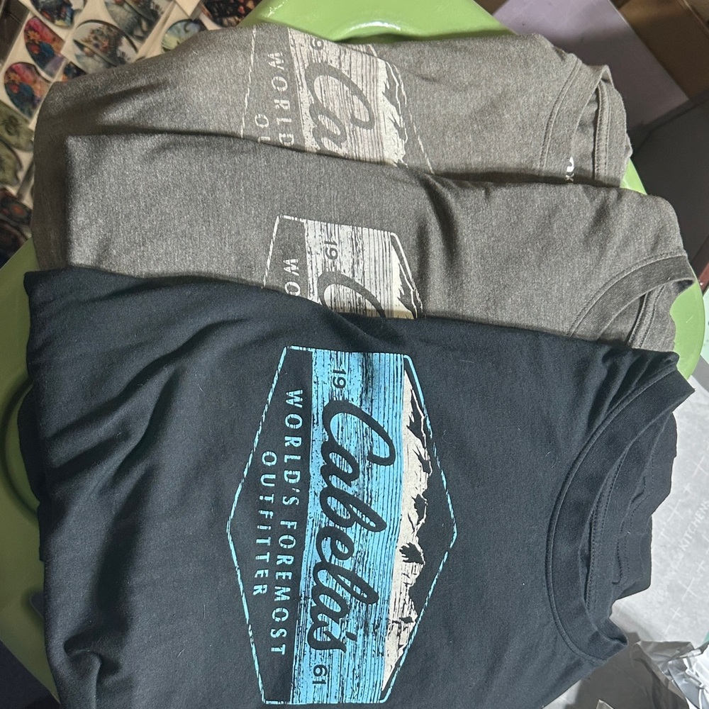 Cabela's Logo T-Shirts in Black and grey